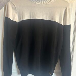 Men's Black and Cream Sweater